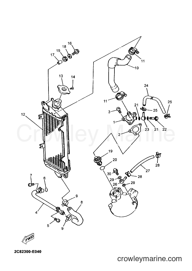 2006 Dirt Bike DT125X - DT125X (2C82) [010] - RADIATOR & HOSE
