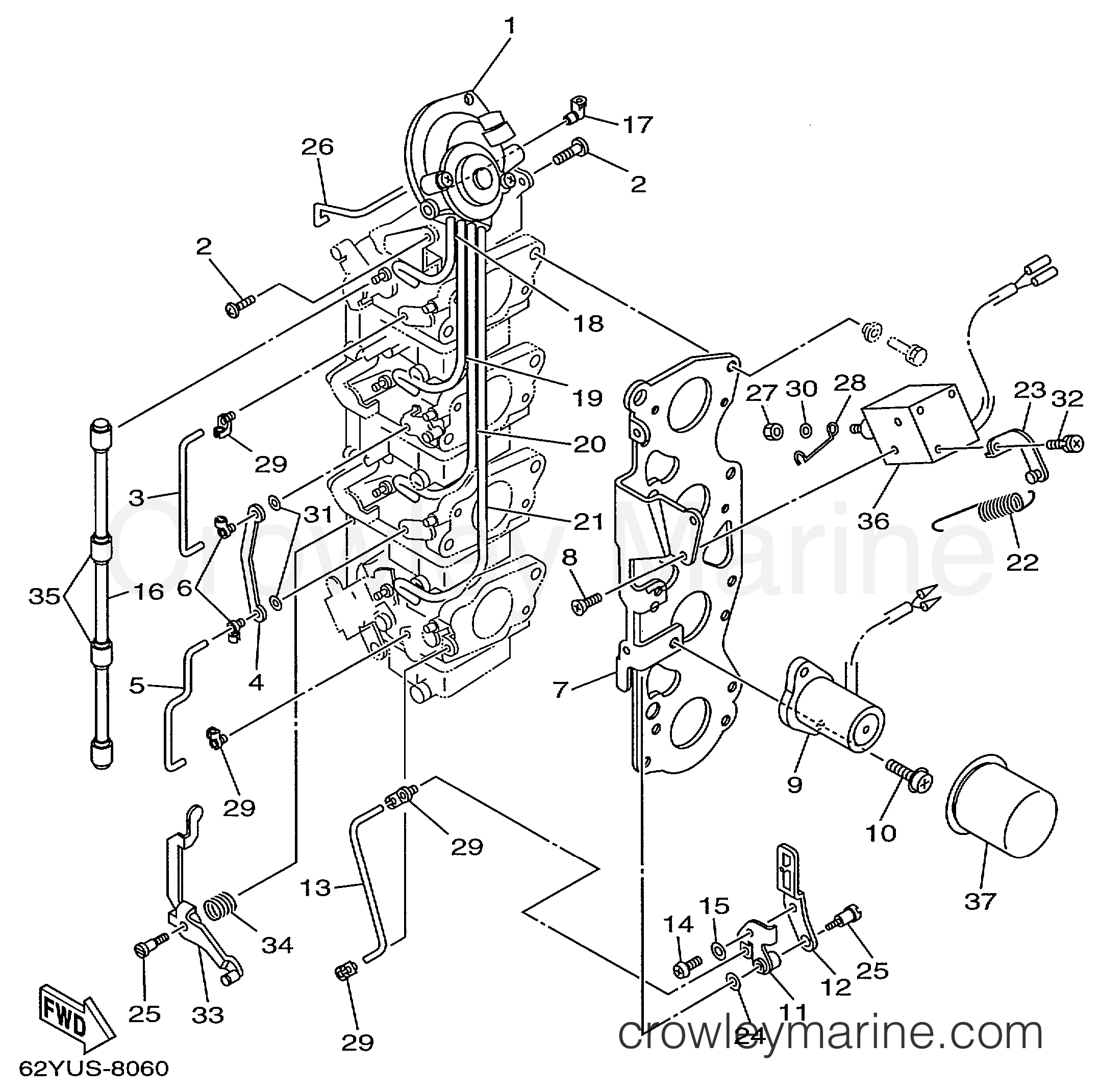Yamaha Motors F40TLRX - CARBURETOR LINK