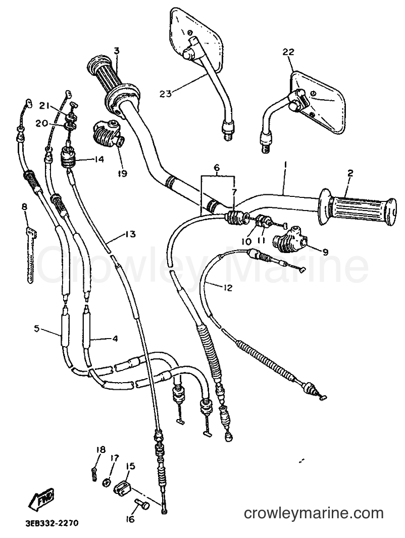 1992 Street Bike SR500 - SR500 (3EB4) [999] - STEERING HANDLE & CABLE