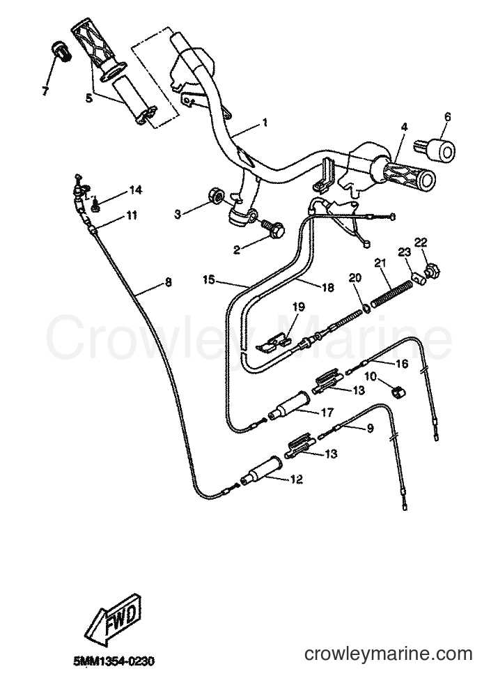2000 Scooter CW50 - CW50 (5MN1) [040] - STEERING CABLE FOR DISK BRAKE