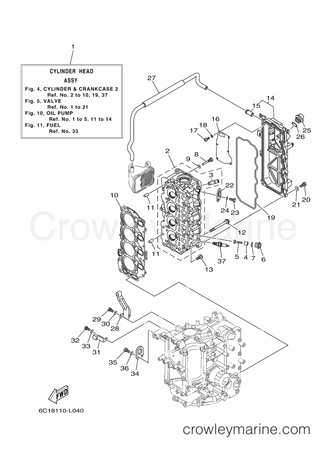 Yamaha Motors F50FETL (6C19) [090] - CYLINDER & CRANKCASE 2
