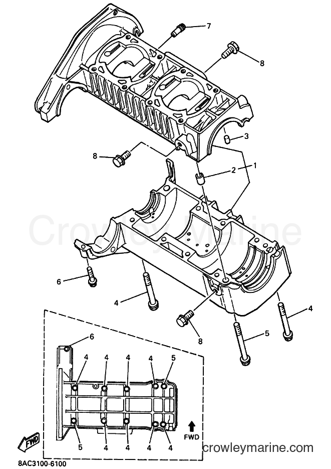 Yamaha Motors VK540E (8KA2) [020] - CRANKCASE