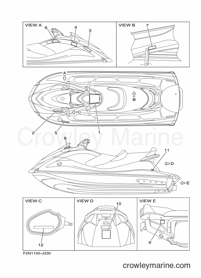 Yamaha Motors VX1100B-L (F2NP) [010] - IMPORTANT LABELS