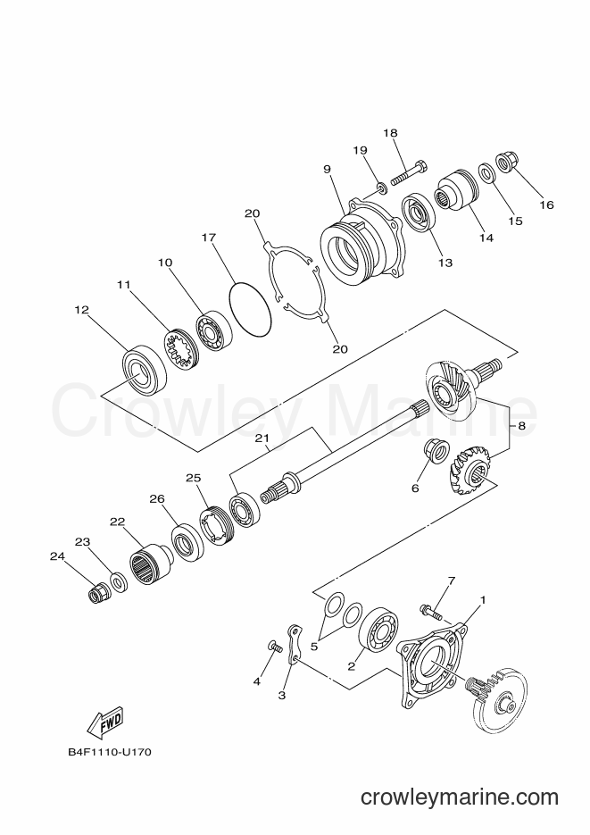 2019 ATV YFM700FWAD - YFM700FWAD (B4FA) [010] - MIDDLE DRIVE GEAR