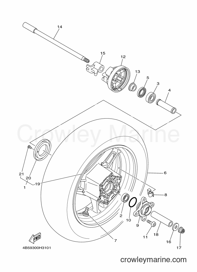 2008 Scooter XP500A - XP500A (4B56) [010] - REAR WHEEL
