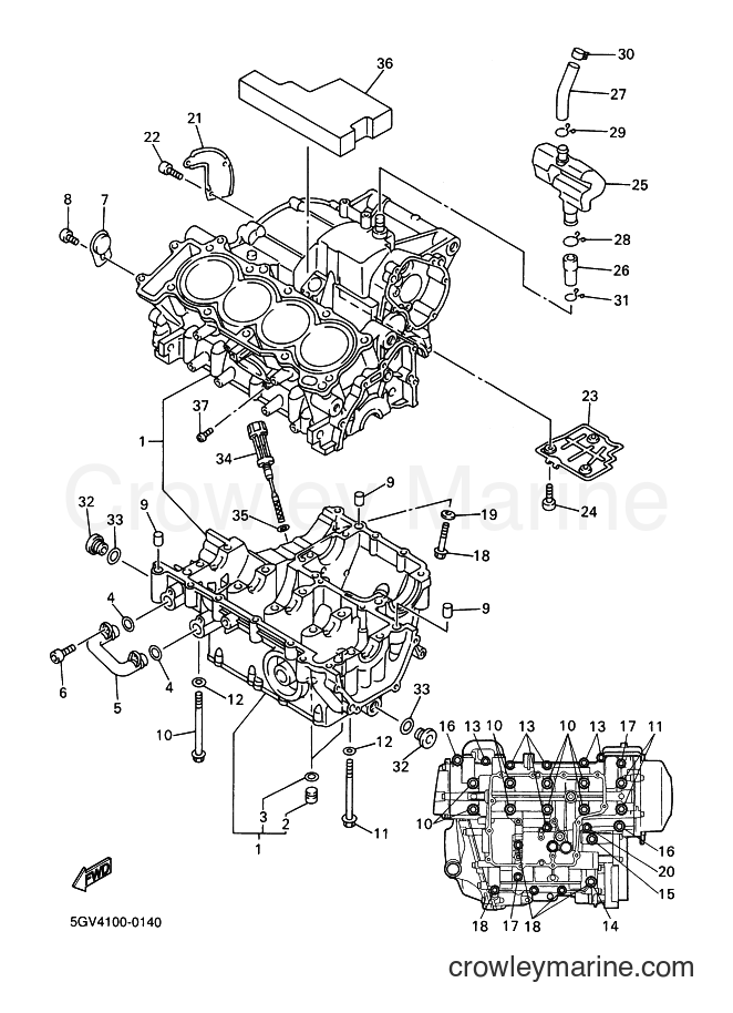2000 Sport Bike YZF-R6 - YZF-R6 (5EB5) [080] - CRANKCASE