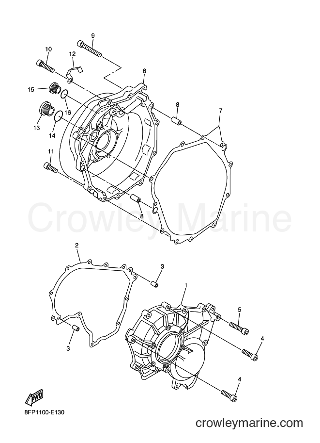 2012 Snowmobile RX10GT2 - RX10GT2 (8JC4) [010] - CRANKCASE COVER 1