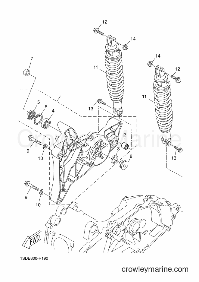 2016 Scooter YP400R - YP400R (1SDB) [010] - REAR ARM & SUSPENSION
