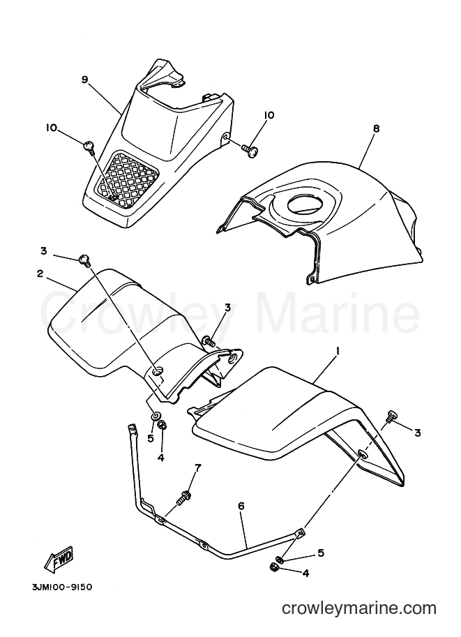 1996 ATV YFS200 - YFS200 (3JMK) [999] - FRONT FENDER