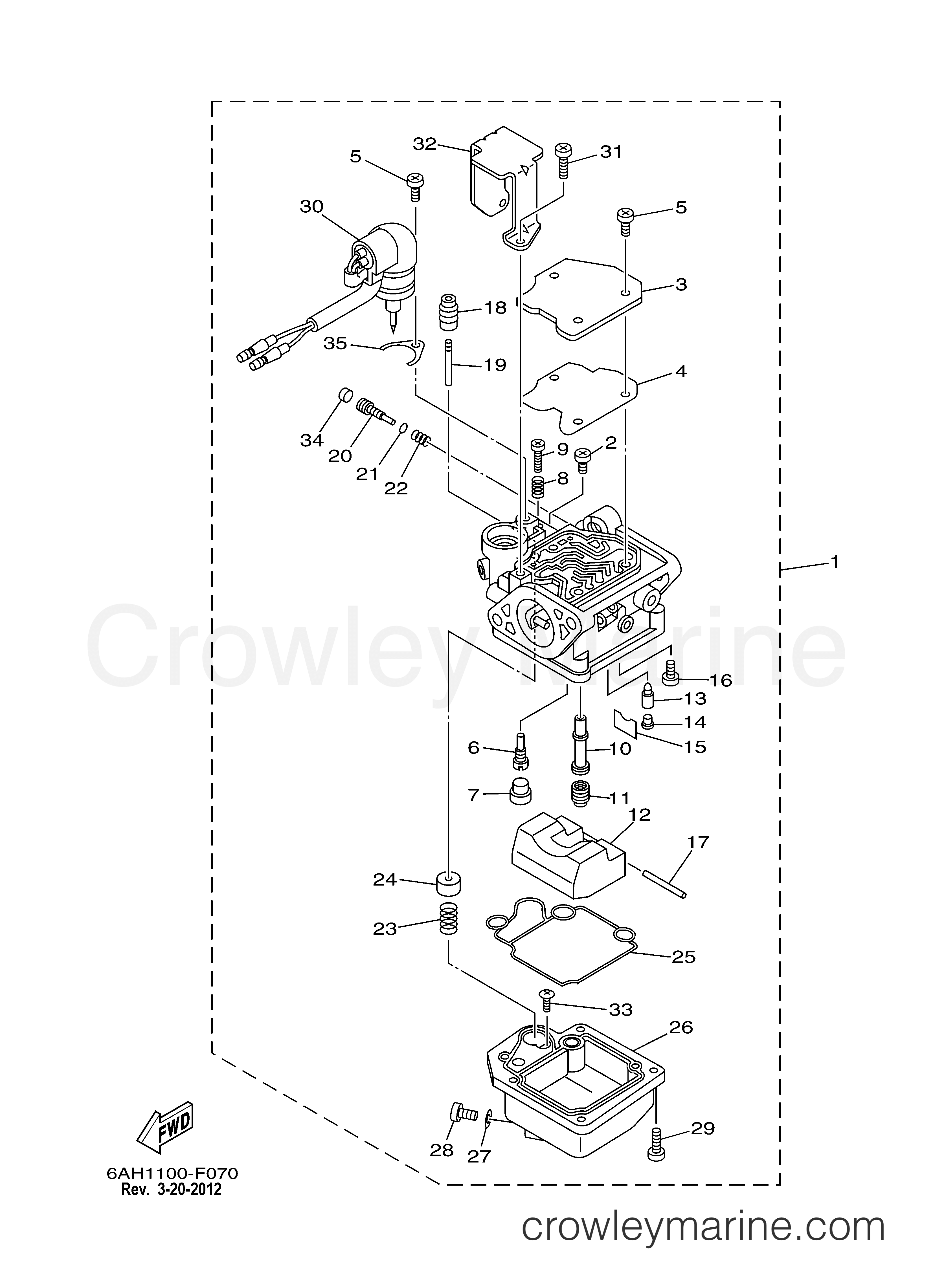 CARBURETOR 2006 Yamaha Outboard 20hp F20PLR Crowley Marine