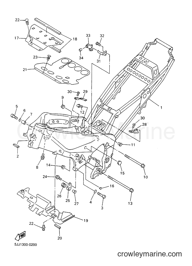 2000 Sport Bike YZF-R1 - YZF-R1 (5JJ1) [050] - FRAME
