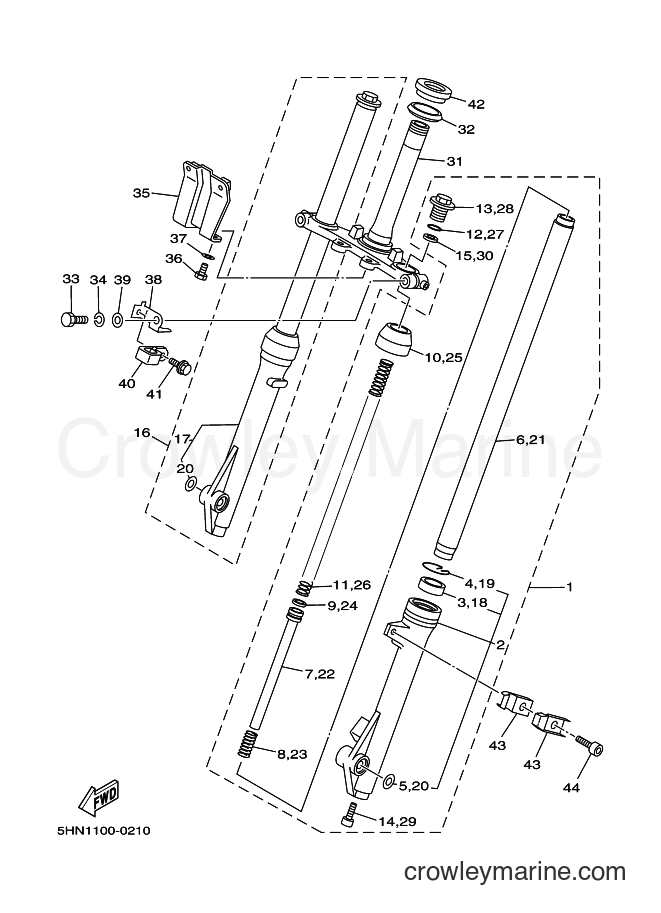 2000 Dirt Bike TTR90 - TTR90 (5HN3) [040] - FRONT FORK