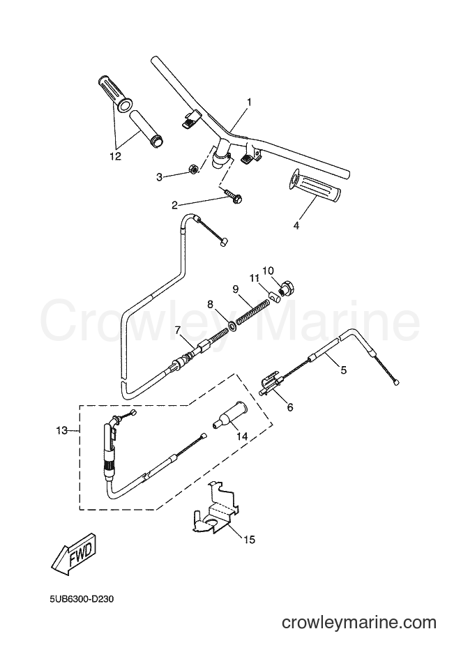 Yamaha Motors YH50 (5UB7) [030] - STEERING HANDLE & CABLE