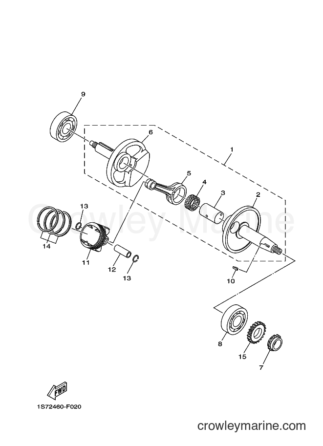 2008 Scooter T135SEC - T135SEC (1S75) [010] - CRANKSHAFT & PISTON