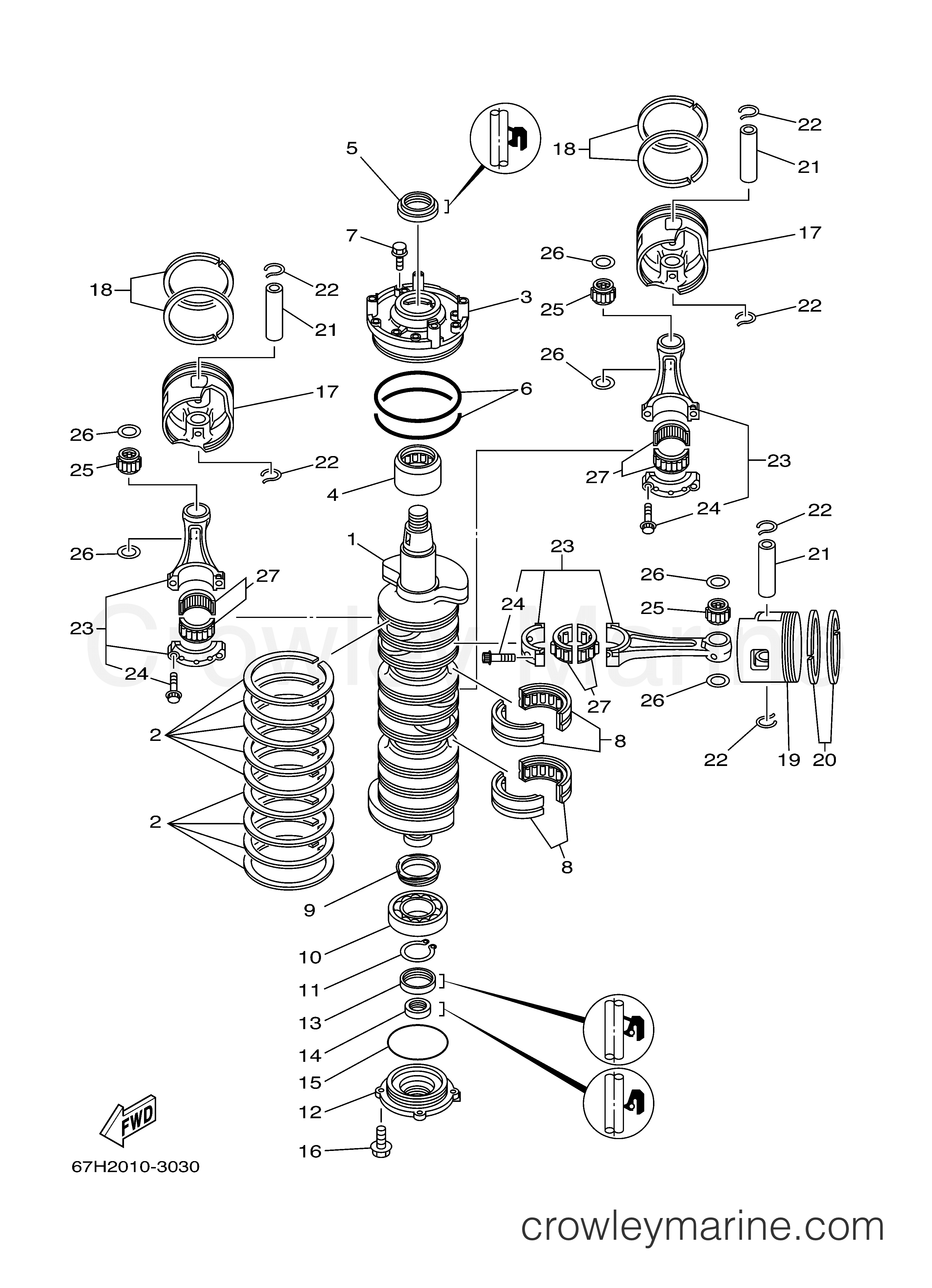 Yamaha Motors VX150TLRB - CRANKSHAFT PISTON