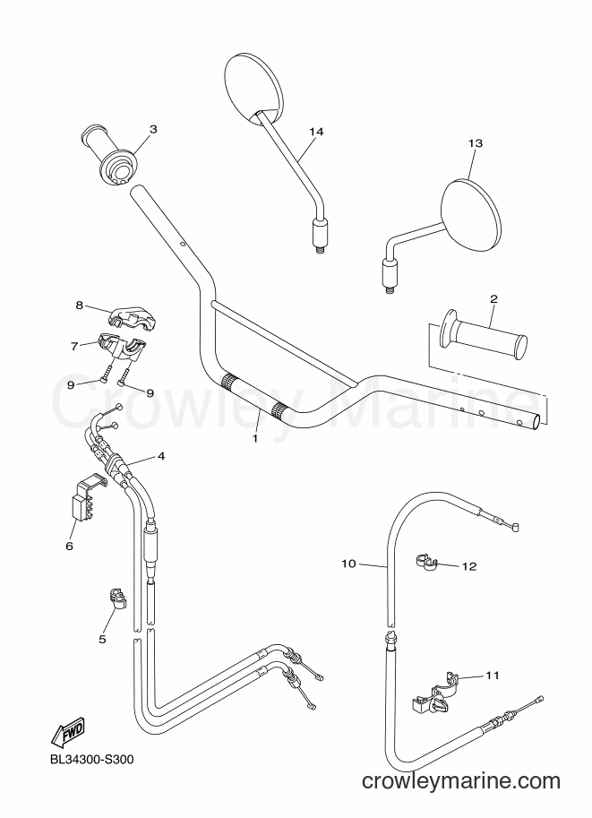Yamaha Motors XVS950XR-A (BL34) [050] - STEERING HANDLE & CABLE