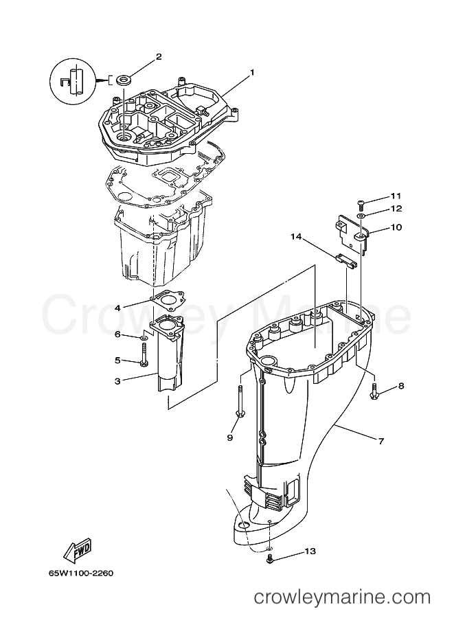 Yamaha Motors F25A (65W1) [370] - UPPER CASING