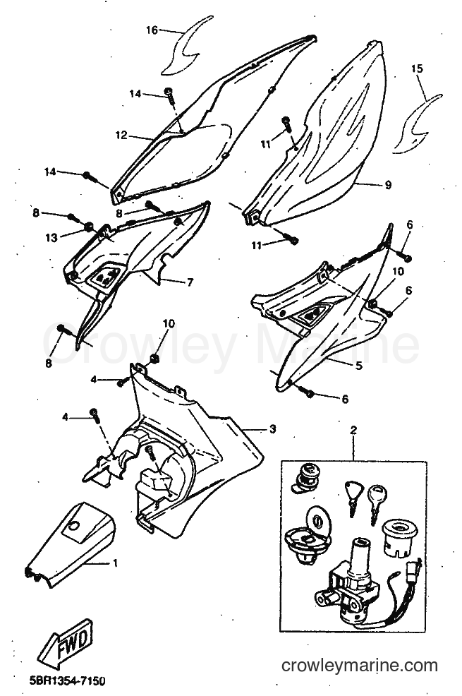 1998 Scooter YQ50 - YQ50 (5DR3) [999] - SIDE COVER