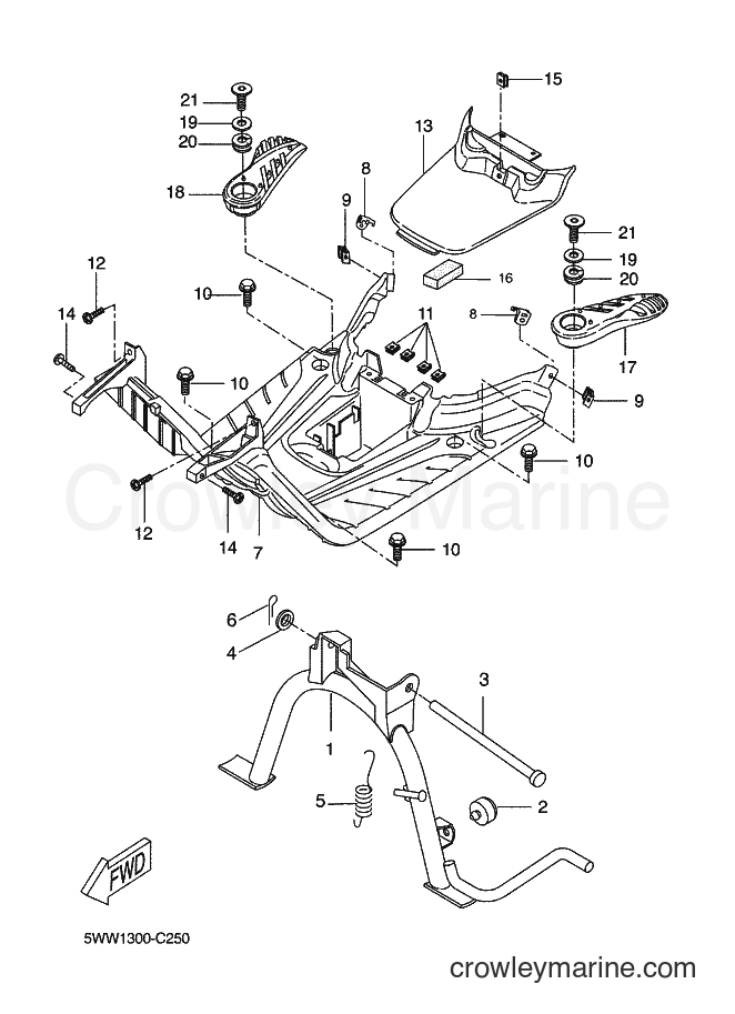 2006 Scooter CW50N - CW50N (2B75) [020] - STAND & FOOTREST