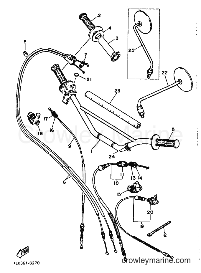 1989 Dirt Bike XT500 - XT500 (3ST1) [999] - STEERING HANDLE & CABLE