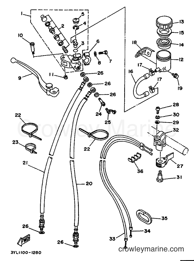 1991 Street Bike TZ250 - TZ250 (3YL1) [030] - FRONT MASTER CYLINDER
