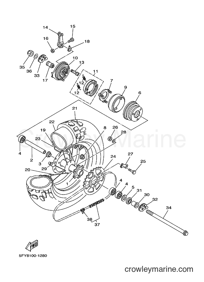 2012 Dirt Bike TW200E - TW200E (10DP) [010] - REAR WHEEL