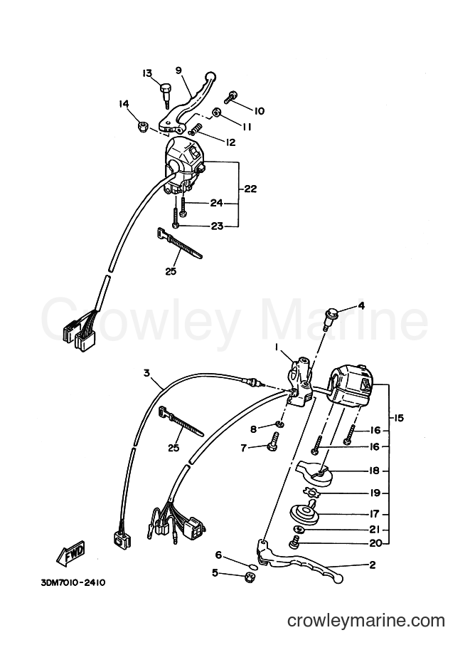 Yamaha Motors XV250 (2UJX) [010] - HANDLE SWITCH & LEVER
