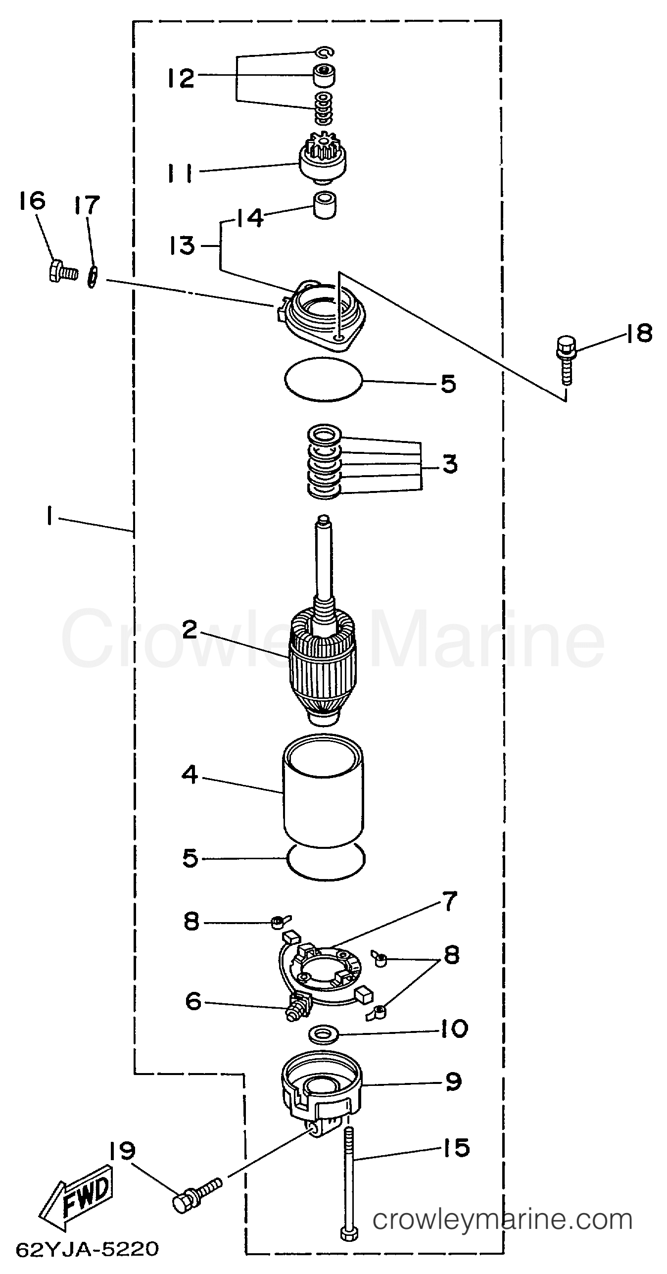 Yamaha Motors F40TLRX - STARTING MOTOR