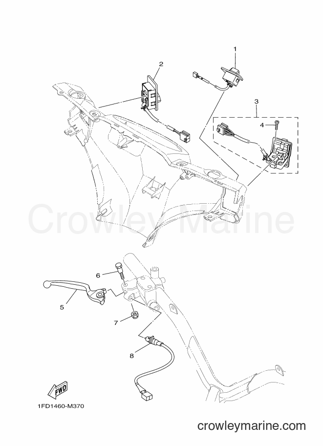Yamaha Motors T115FLSEC (1FD5) [010] - HANDLE SWITCH & LEVER