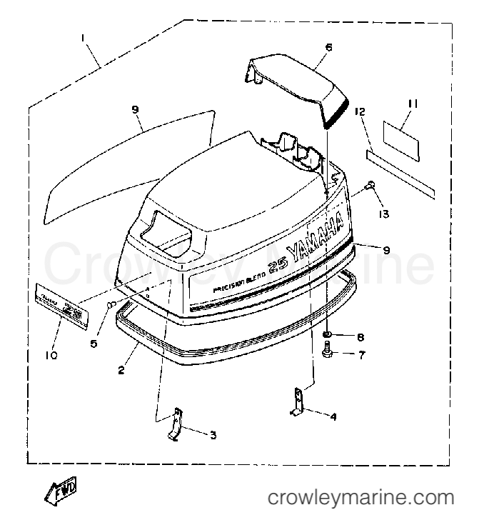 Yamaha Motors 25ESHQ - TOP COWLING