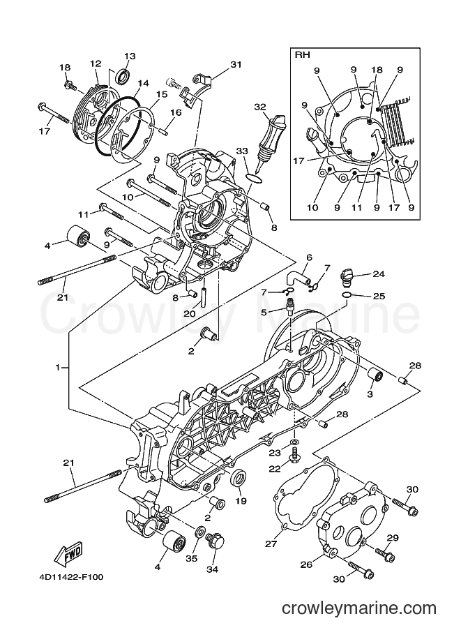 Yamaha Motors AL115 (4P84) [010] - CRANKCASE