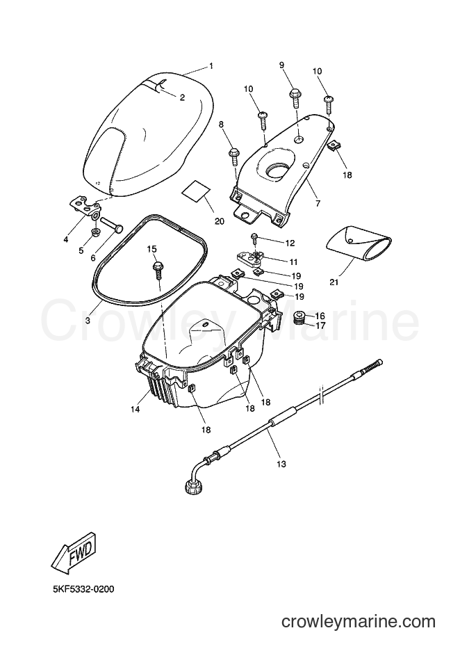 2001 Scooter YQ50 - YQ50 (5KFA) [010] - SEAT & CARRIER