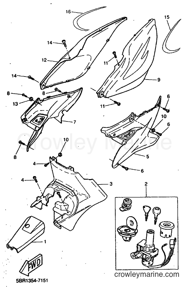 1999 Scooter YQ50 - YQ50 (5HEA) [010] - SIDE COVER