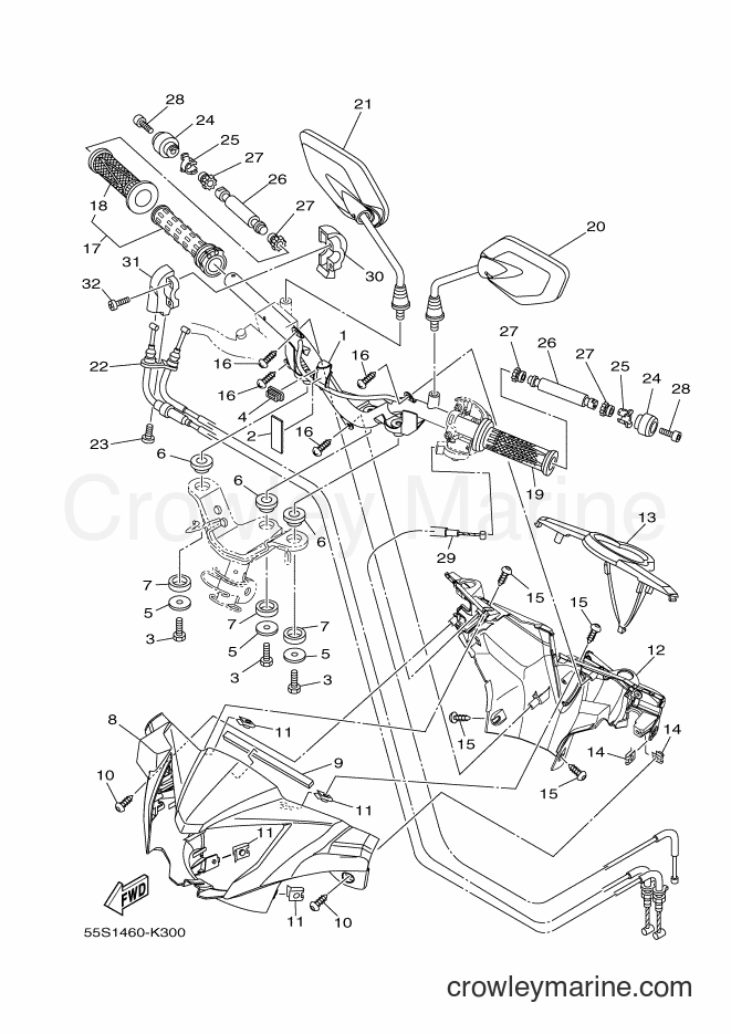 Yamaha Motors T135SEC (55S2) [010] - STEERING HANDLE & CABLE