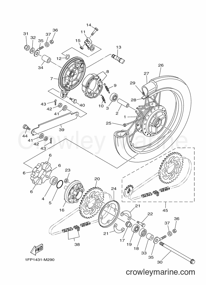 2016 Scooter T115FLSE - T115FLSE (1FPA) [010] - REAR WHEEL FOR SPOKE WHEEL