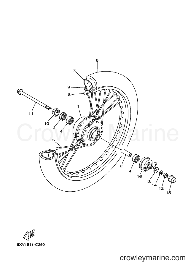 2005 Scooter T110 - T110 (5XV2) [010] - FRONT WHEEL
