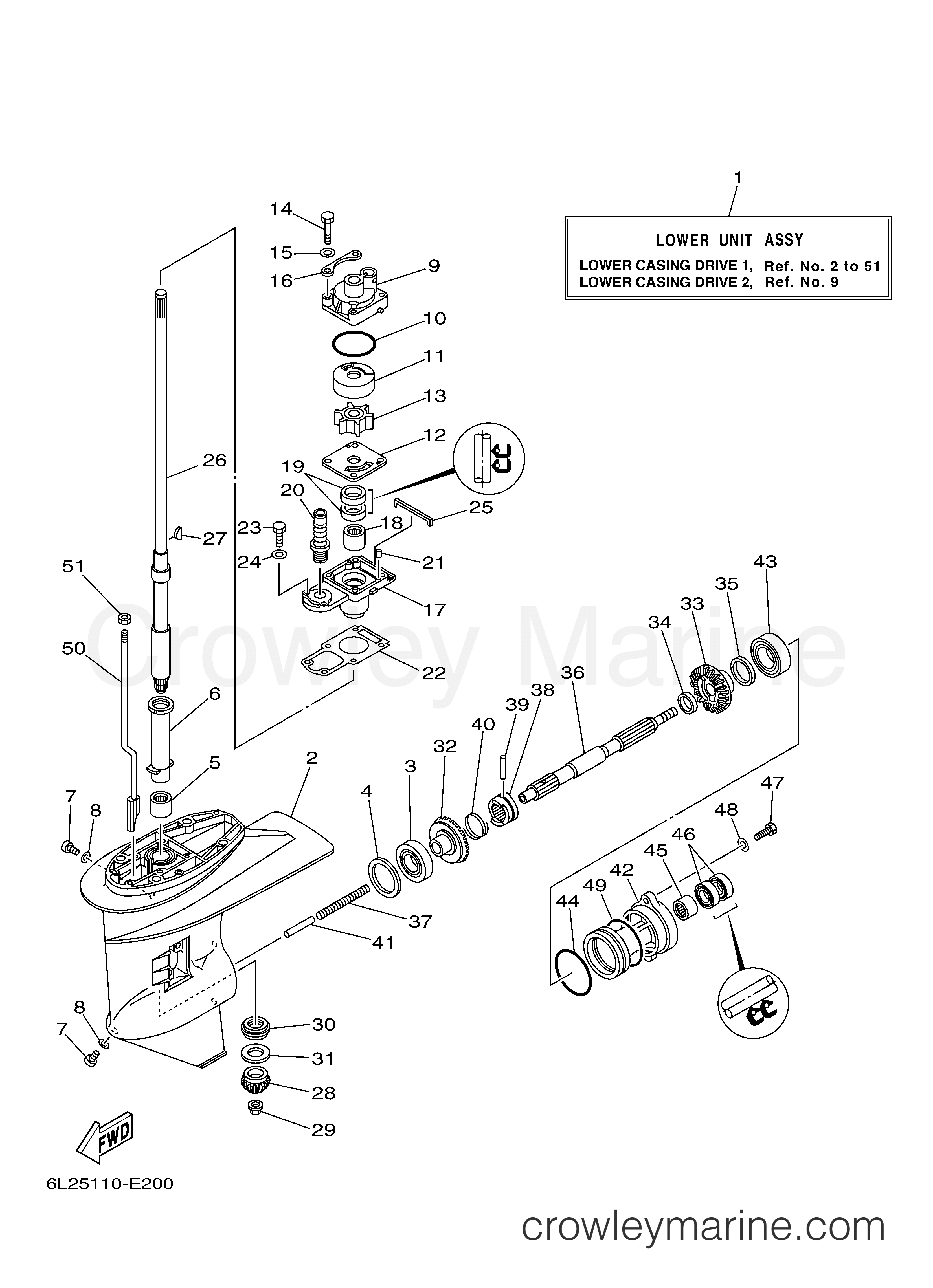 Yamaha Motors 25ELH - LOWER CASING DRIVE 1