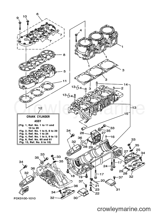 Yamaha Motors JET FOR GP1200 (67XC) [020] - CYLINDER & CRANKCASE 1