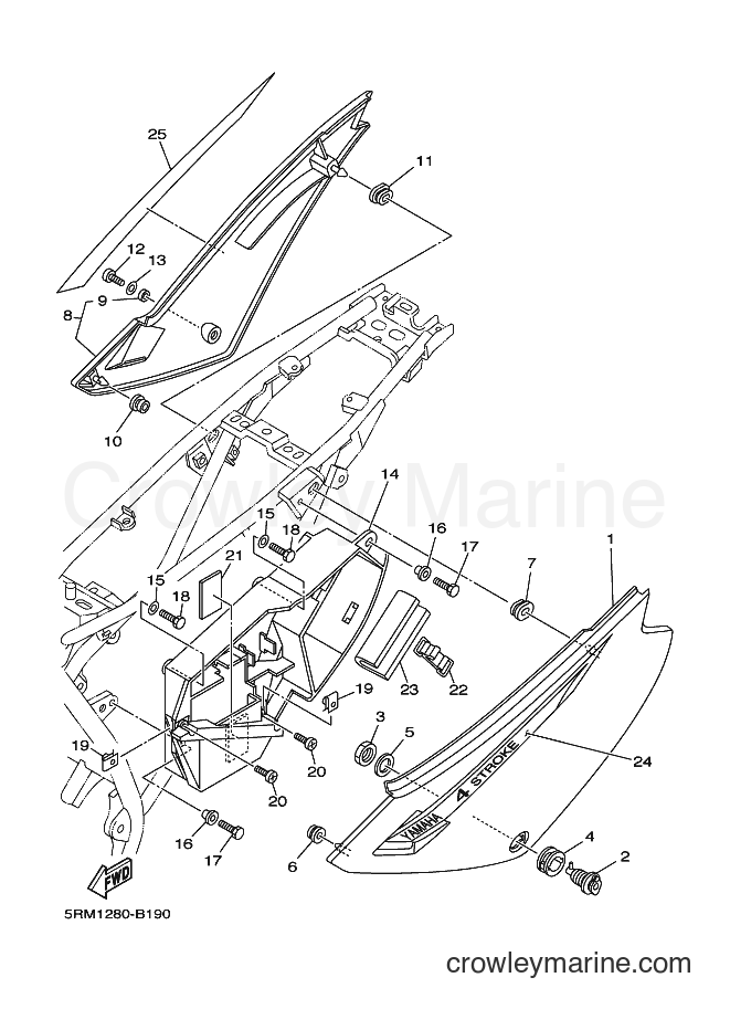 2004 Dirt Bike XTZ125E - XTZ125E (5YM3) [010] - SIDE COVER