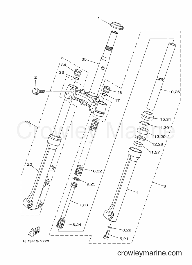 2016 Scooter T115C-5 - T115C-5 (BP41) [010] - FRONT FORK
