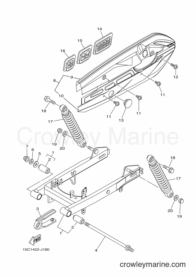 2011 Scooter TK115 - TK115 (15C3) [010] - REAR ARM & SUSPENSION