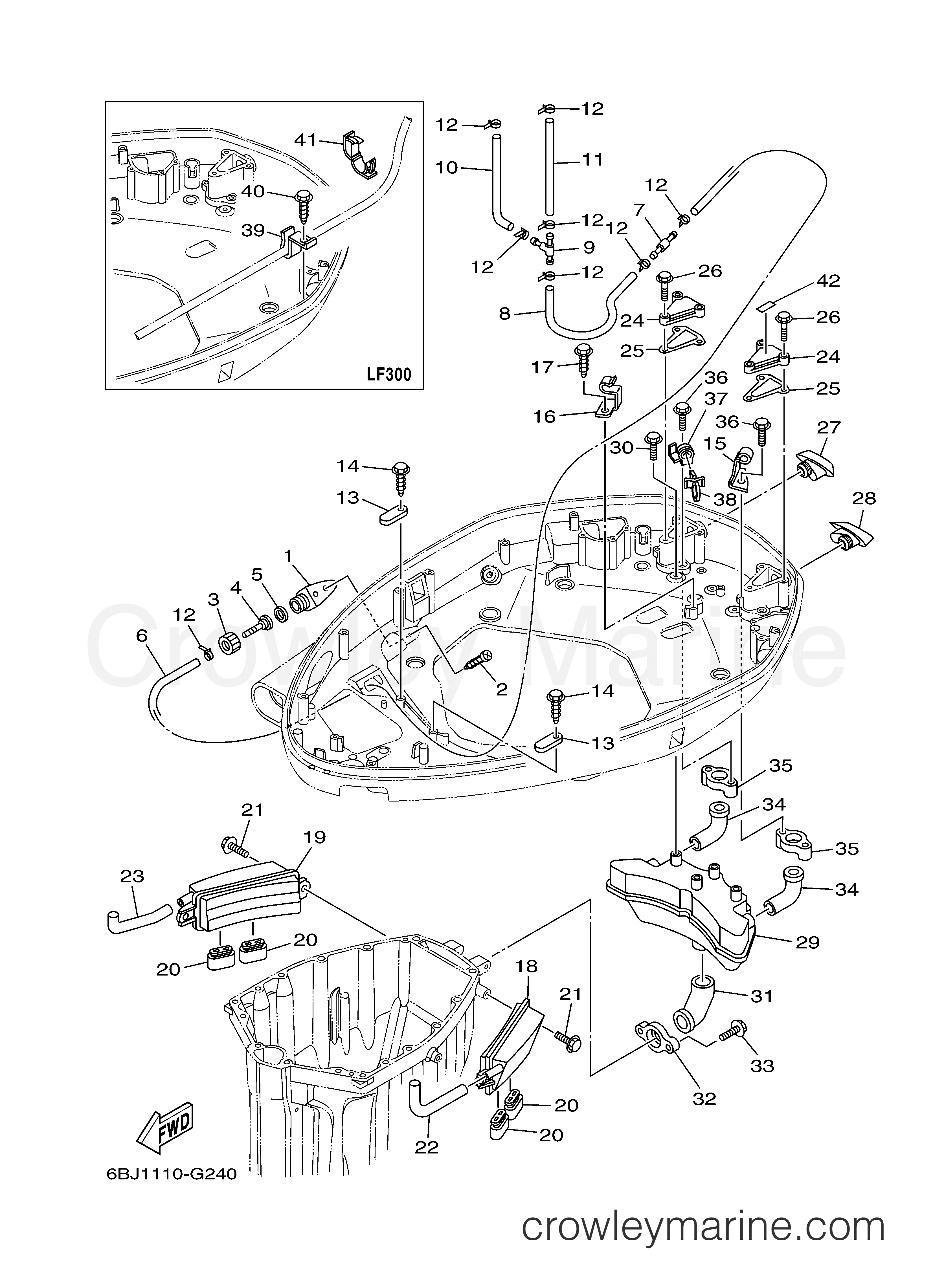 Yamaha Motors F300TUR - BOTTOM COWLING 2
