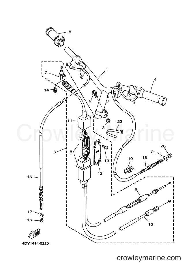 1995 Scooter YA50T - YA50T (4SD1) [999] - STEERING HANDLE & CABLE