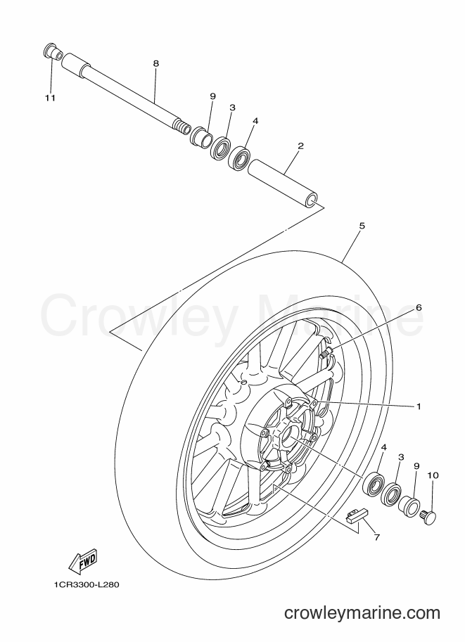 Yamaha Motors XV1900A (1CR3) [040] - FRONT WHEEL