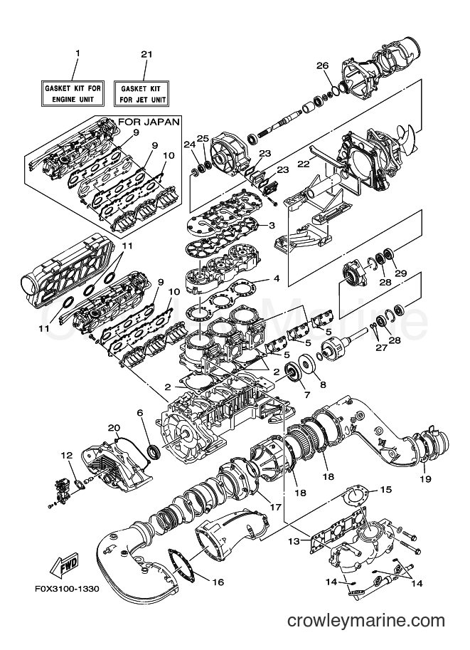 Yamaha Motors GP1200A-Z (F0X3) [02A] - REPAIR KIT 1
