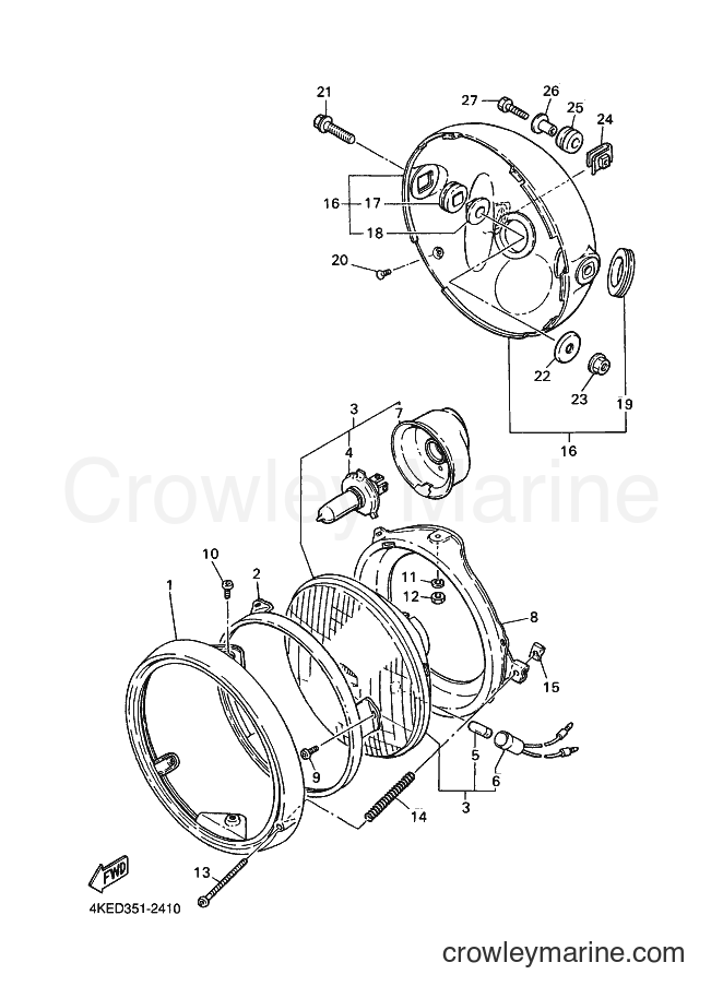 2002 Street Bike XJ600N - XJ600N (4KED) [111] - HEADLIGHT