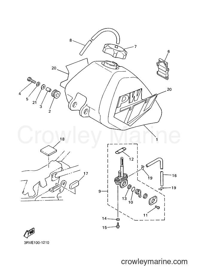 2001 Dirt Bike PW80 - PW80 (4BCB) [080] - FUEL TANK