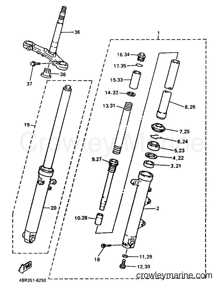 1996 Street Bike XJ600N - XJ600N (4KA3) [010] - FRONT FORK