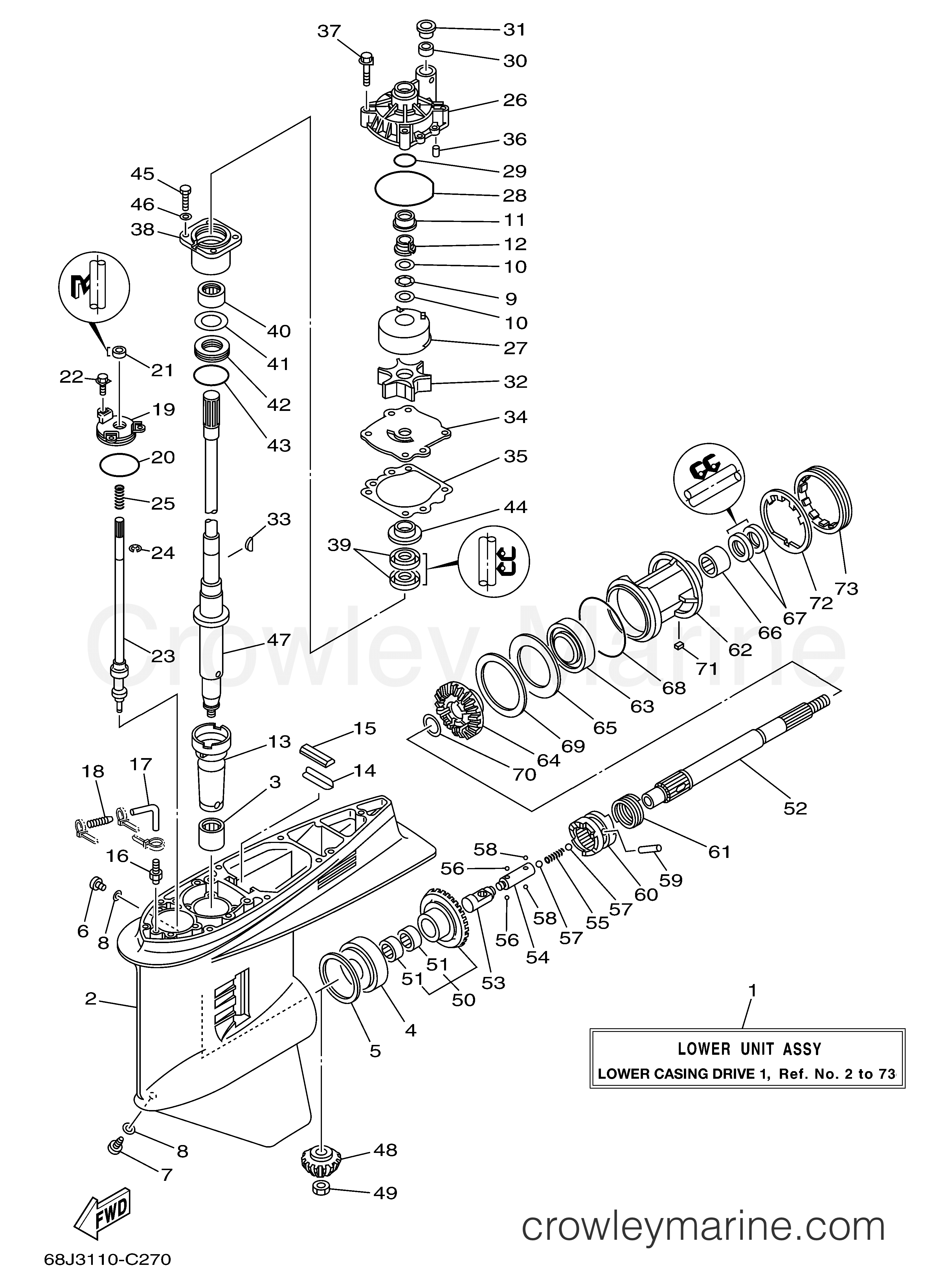 Yamaha Motors VZ150TLR - LOWER CASING DRIVE 1