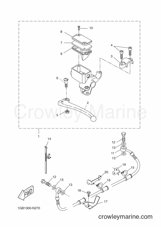 2014 Scooter NS50F - NS50F (1GB1) [080] - REAR MASTER CYLINDER